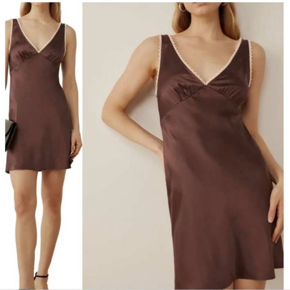 Reformation Keaton Silk Dress - Cafe - XS Never Worn !